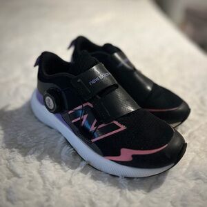 New Balance Kids' Black and Pink Sneakers